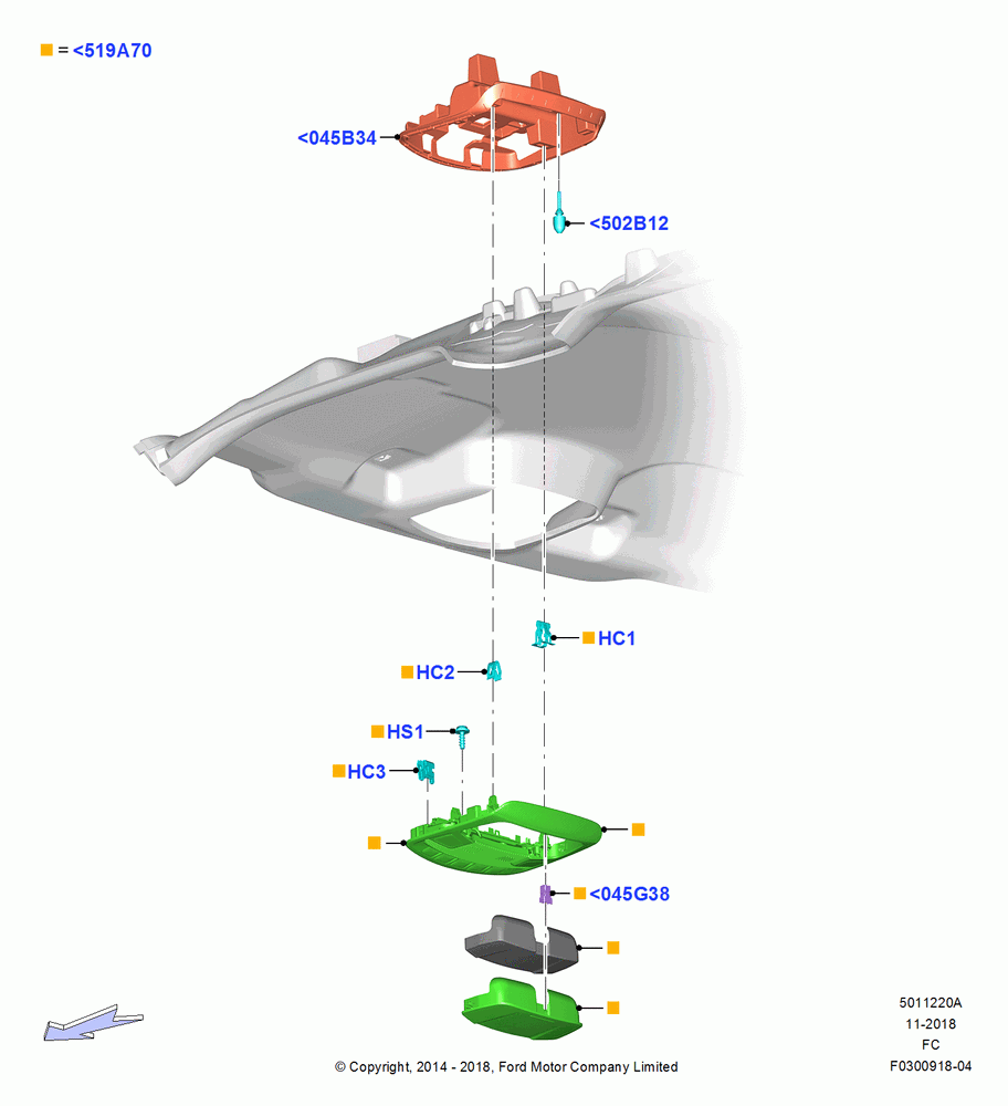20A - Console - Overhead, With Medium Length Overhead Console; 20/OCT/2014