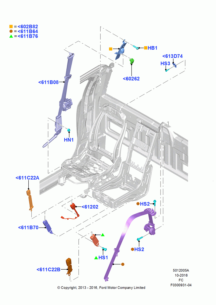 05A - Front Seat Belts, Regular Cab; 20/OCT/2014-17/JUL/2017