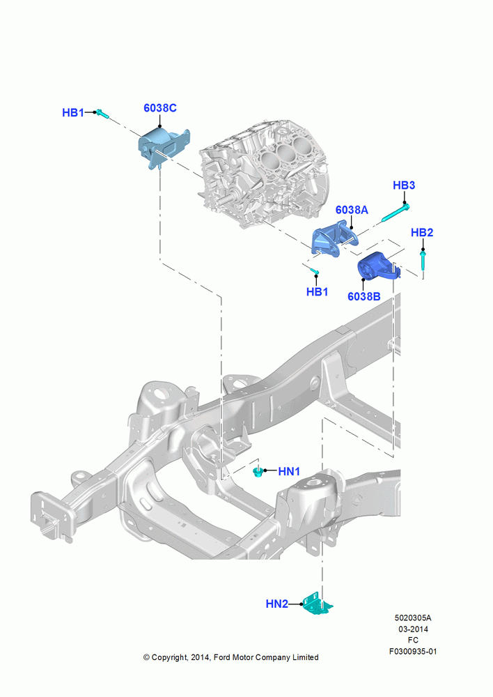05A - Engine Mounting, 2.7L DOHC 4V DI GT V6 GAS/FFV; 20/OCT/2014