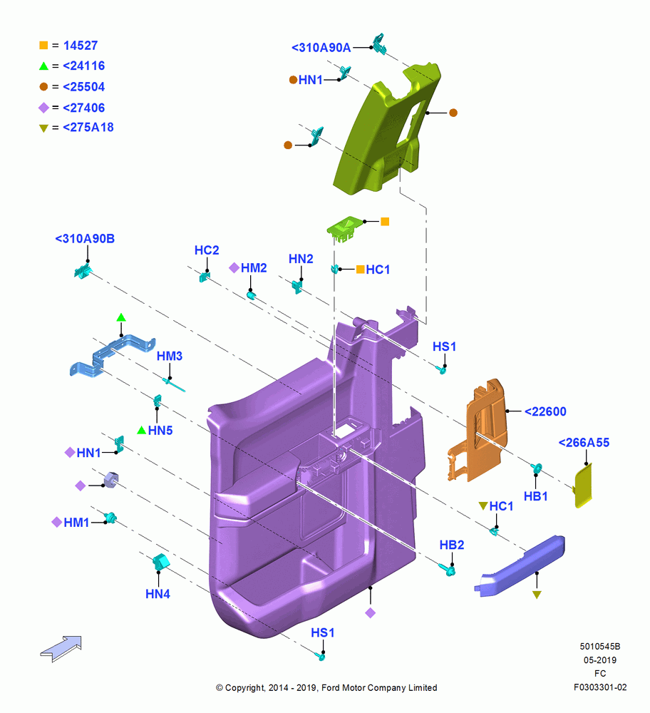 45B - Rear Door Trim Panels, Super Cab, With Electric Rear Windows; 20/OCT/2014