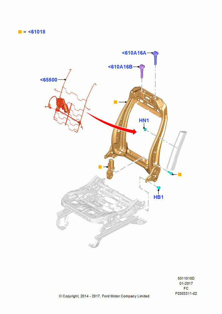 10D - Front Seat Back, With Driver 10 Way Pwr Seat Adjust, Driver Seat; 20/OCT/2014