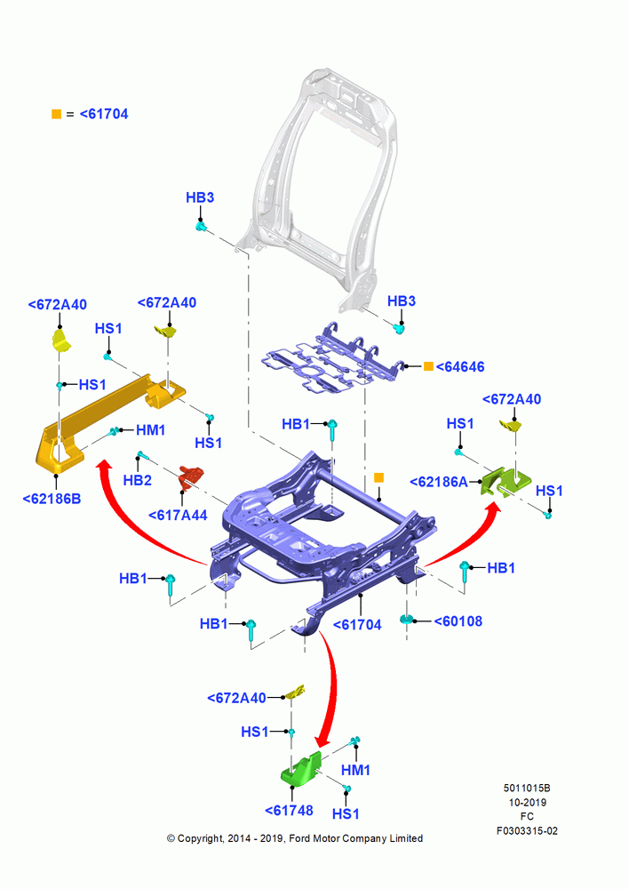15B - Front Seat Base, With Pass. 2 Way Manual Seat Adjust, Passenger Seat; 20/OCT/2014
