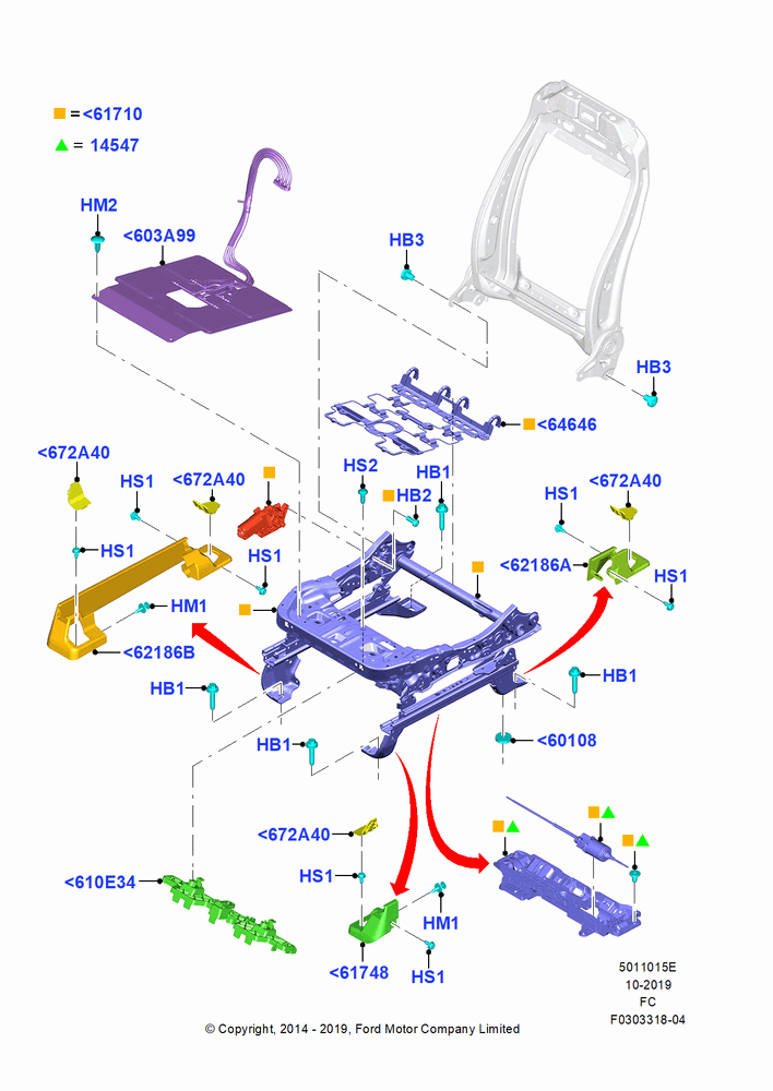 15E - Front Seat Base, With Pass 10 Way Power Seat Adjust, Passenger Seat; 20/OCT/2014