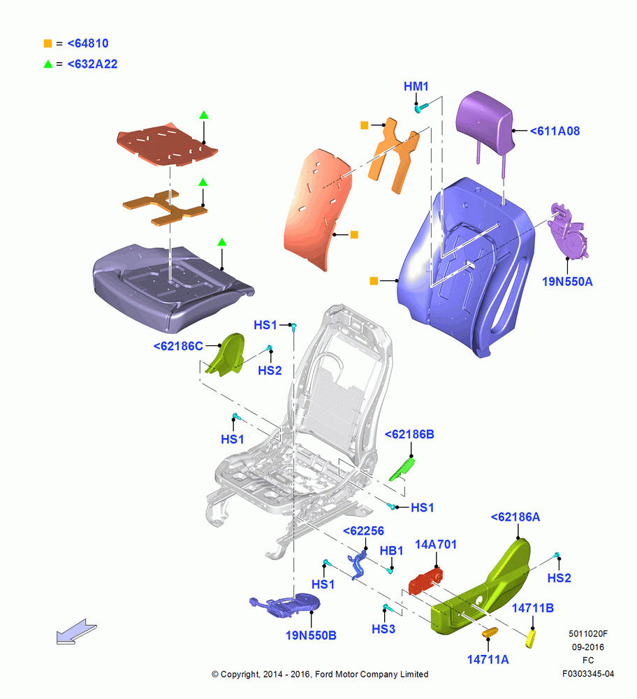 20F - Front Seat Pads/Valances & Heating, With Drivers Heated And Cooled Seat, Drv Power Seat Adjust With Memory, Driver Seat; 20/OCT/2014-17/JUL/2017