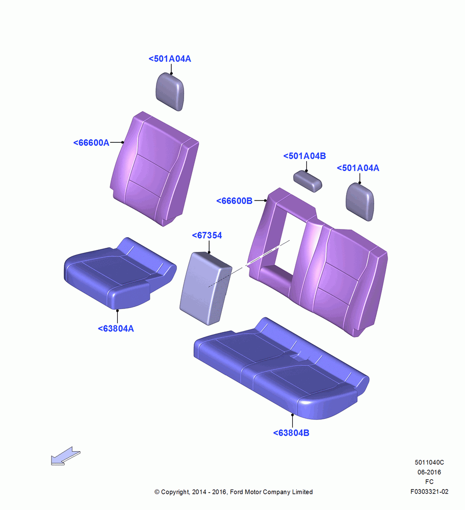 40C - Rear Seat Covers, Crew Cab, Rear Center Armrest With Cupholder; 20/OCT/2014