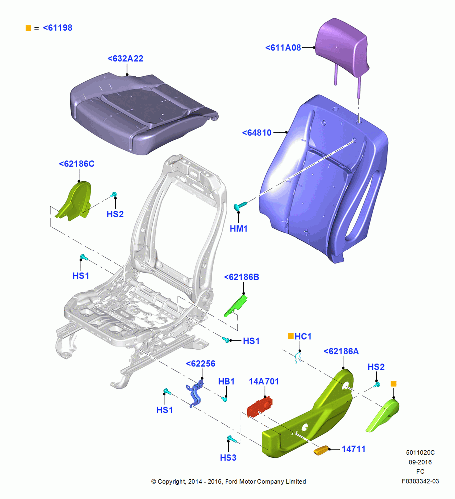 20C - Front Seat Pads/Valances & Heating, With Driver 8 Way Pwr.Seat Adjuster, Driver Seat; 20/OCT/2014