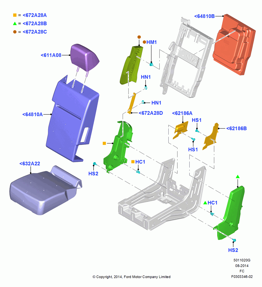 20G - Front Seat Pads/Valances & Heating, With Split Bench Front Seat, 20% Seat; 20/OCT/2014
