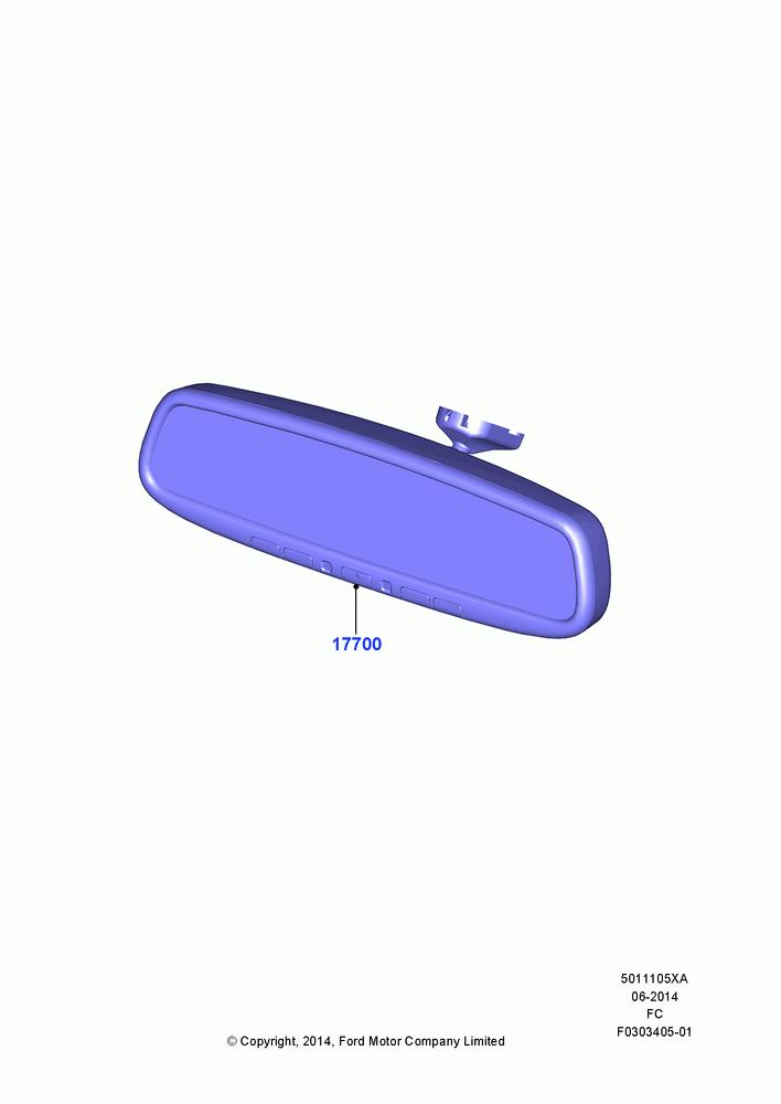 05XA - Windshield/Inside Rear View Mirror, Accessory; 20/OCT/2014-06/AUG/2015