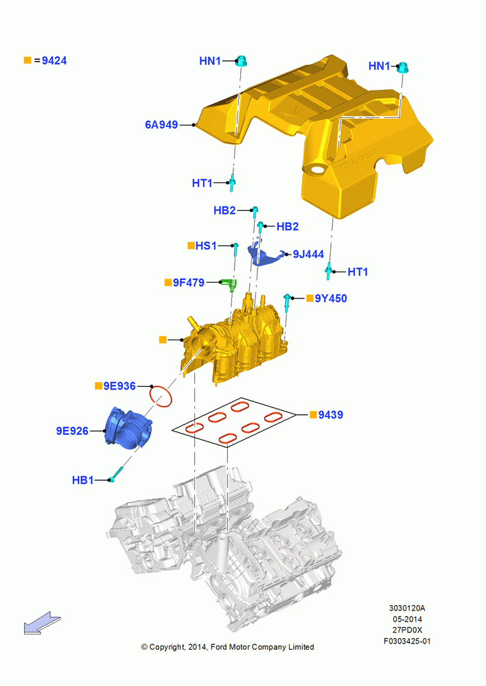 20A - Intake Manifold, 2.7L DOHC 4V DI GT V6 GAS/FFV; 20/OCT/2014-17/JUL/2017