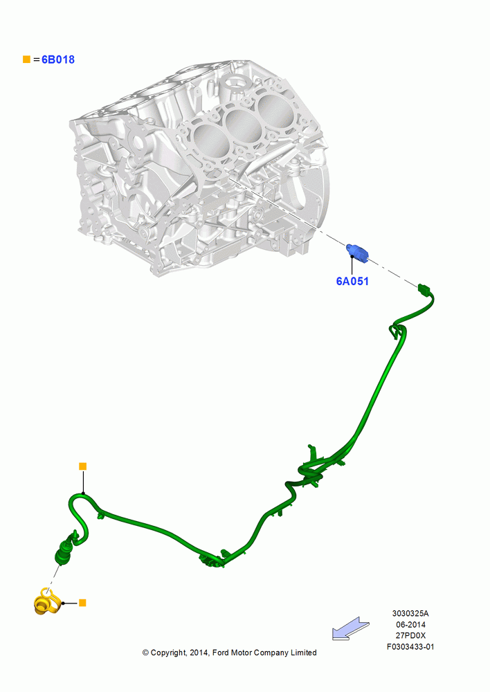Engine Heater, 2.7L DOHC 4V DI GT V6 GAS/FFV