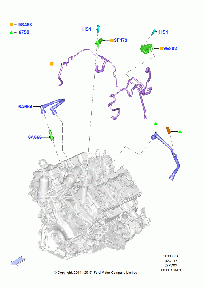 05A - Emission Control - Crankcase, 2.7L DOHC 4V DI GT V6 GAS/FFV; 20/OCT/2014-17/JUL/2017