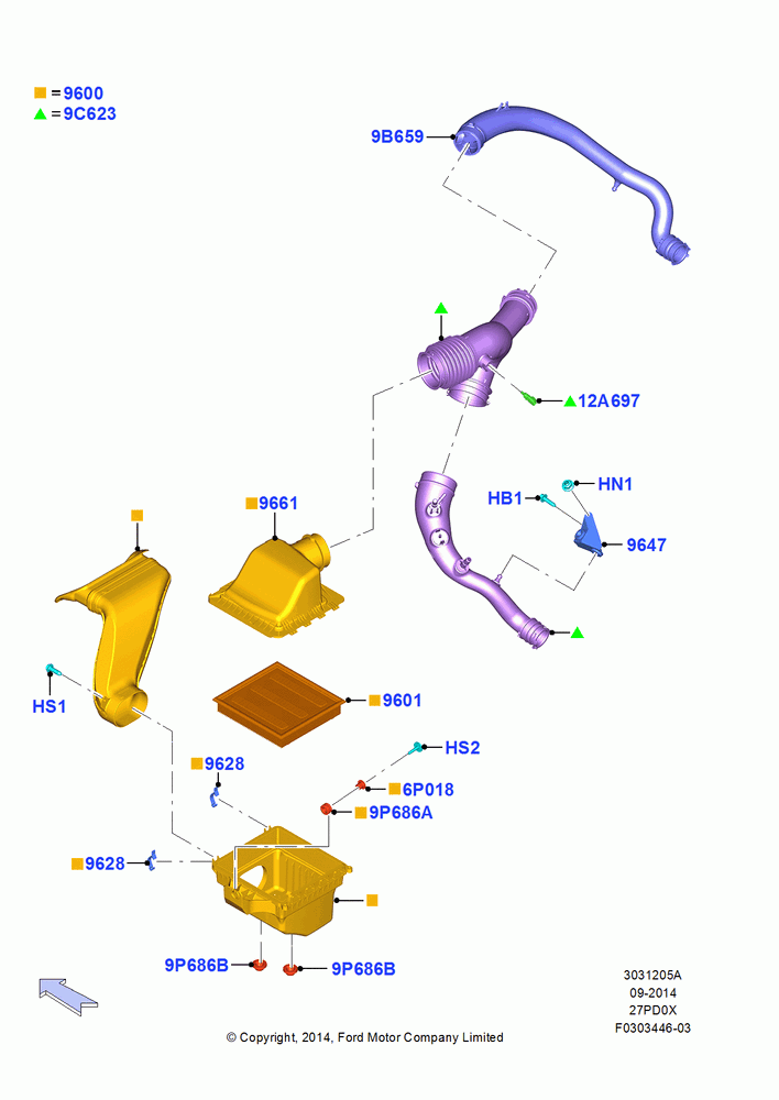 05A - Air Cleaner, 2.7L DOHC 4V DI GT V6 GAS/FFV; 20/OCT/2014-17/JUL/2017