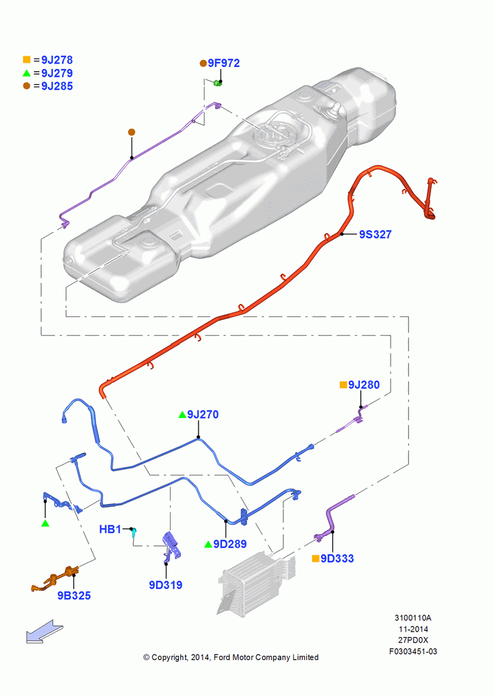 10A - Fuel Lines, 2.7L DOHC 4V DI GT V6 GAS/FFV; 20/OCT/2014-17/JUL/2017