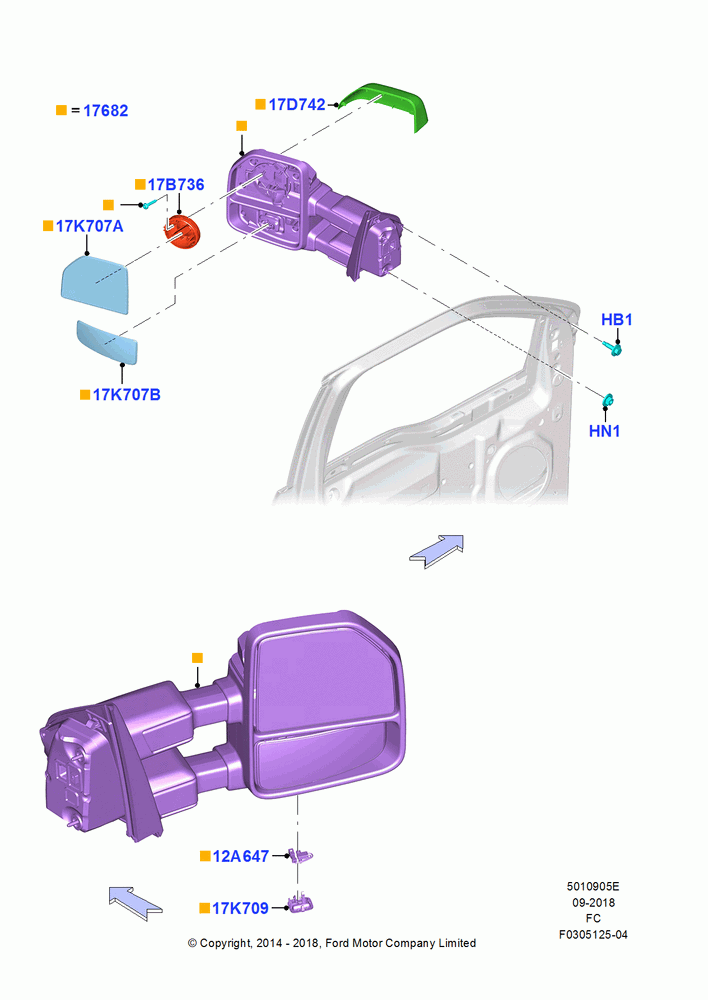 05E - Exterior Rear View Mirror, Manual Extendable Towing Mirror; 20/OCT/2014