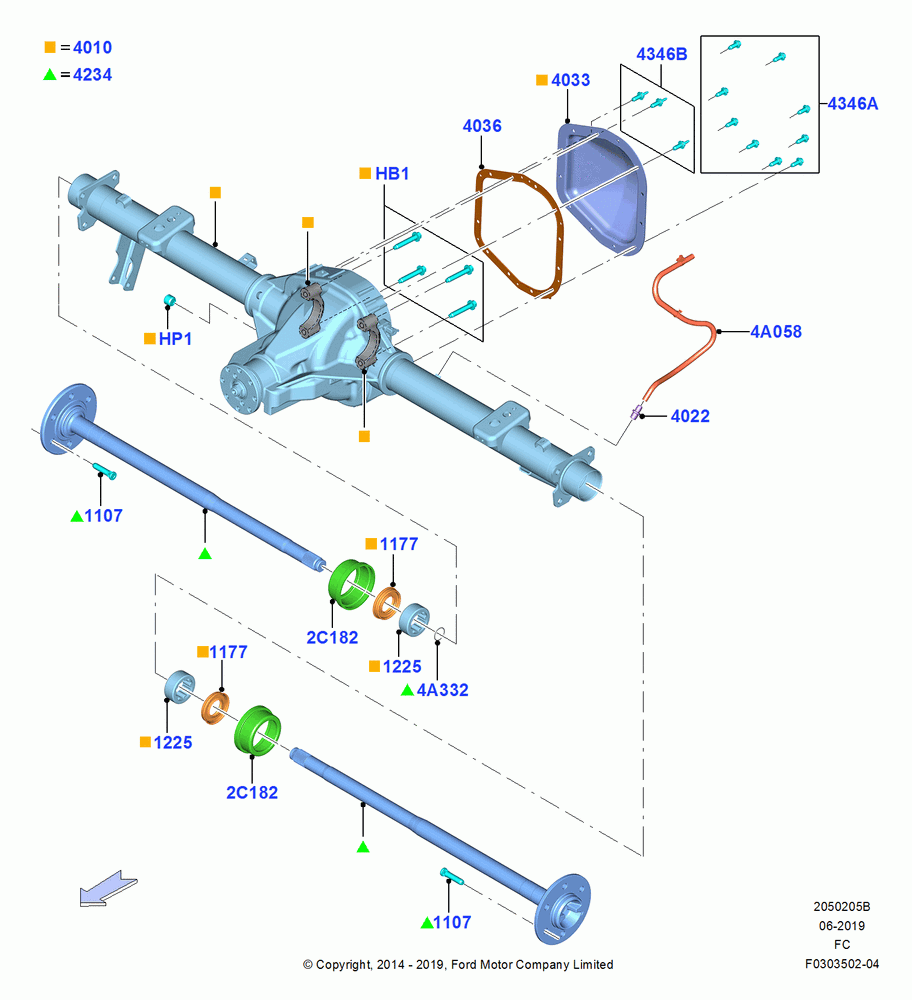 05B - Rear Axle, With 9.75" Axle; 20/OCT/2014