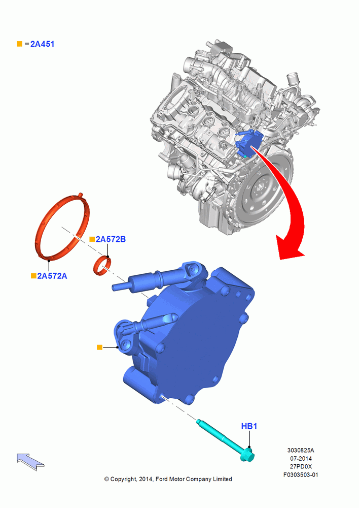 25A - Vacuum Control and Air Injection, 2.7L DOHC 4V DI GT V6 GAS/FFV; 20/OCT/2014-17/JUL/2017