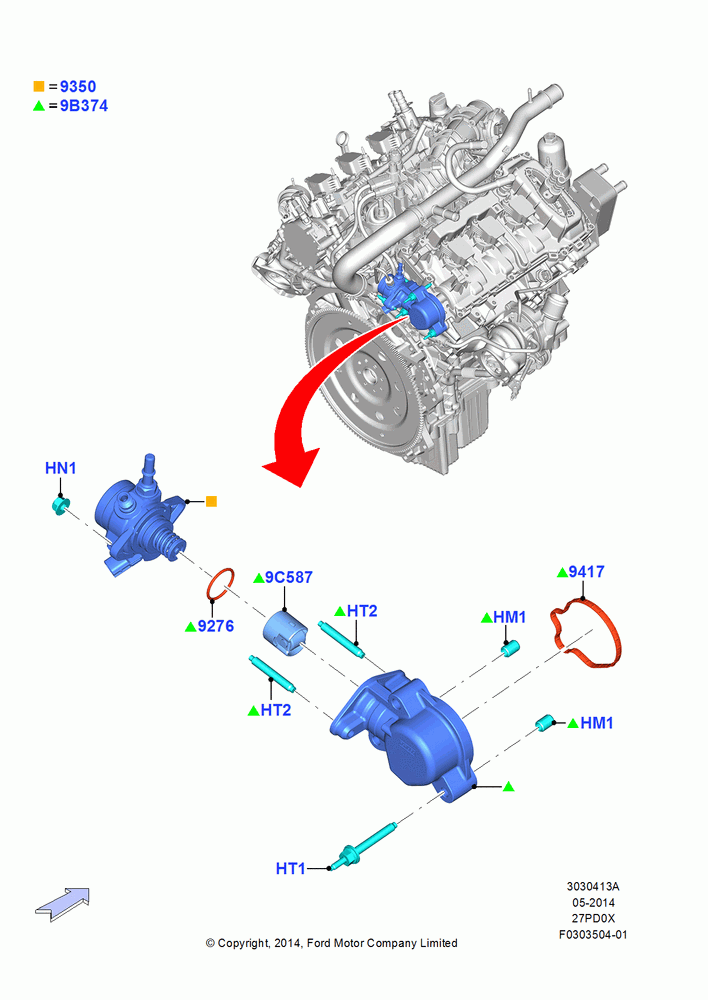 13A - Fuel Injection Pump-Engine Mounted, 2.7L DOHC 4V DI GT V6 GAS/FFV; 20/OCT/2014-17/JUL/2017