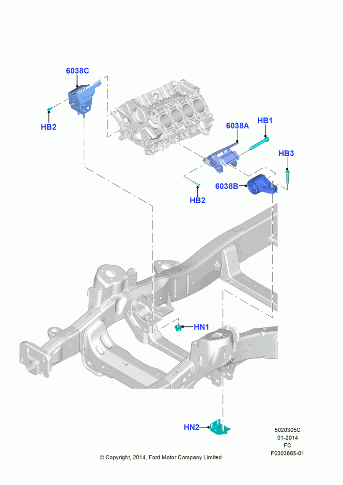 05C - Engine Mounting, MOD 5.0L-4V DOHC SEFI NA; 20/OCT/2014-17/JUL/2017