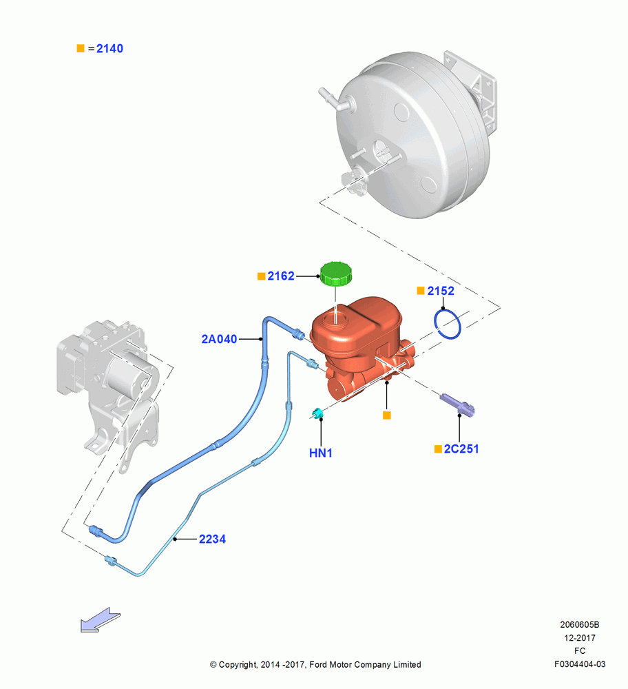 Master Cylinder - Brake System, With Electric Parking Brake, Parking Brake - Electric - Medium, Parking Brake - Electric - Light
