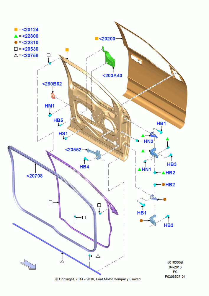 05B - Front Doors, Hinges & Weatherstrips, Super Cab; 20/OCT/2014