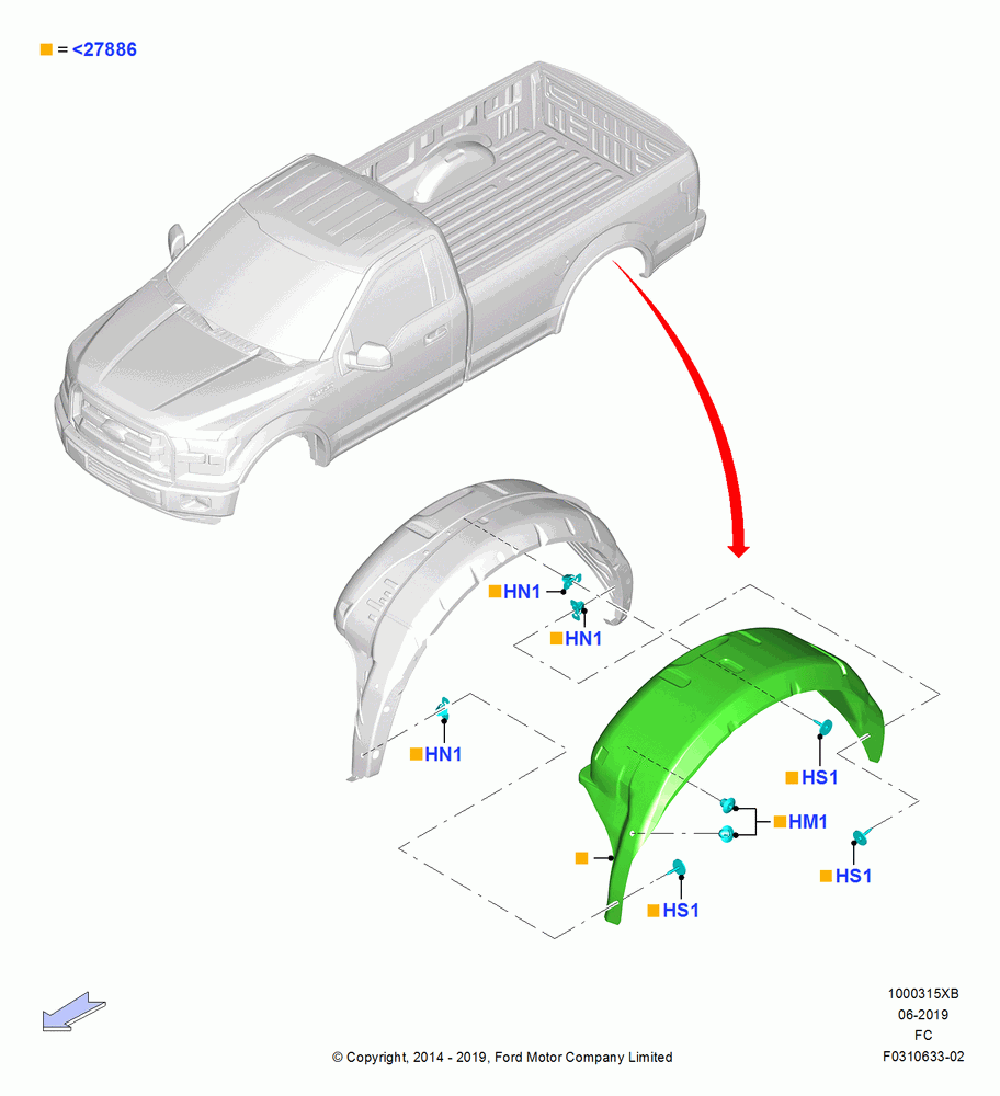 15XB - Body Dress Up Kits - Side, (+) North American Markets, Accessory, Wheelhouse Liner Kit; 20/OCT/2014