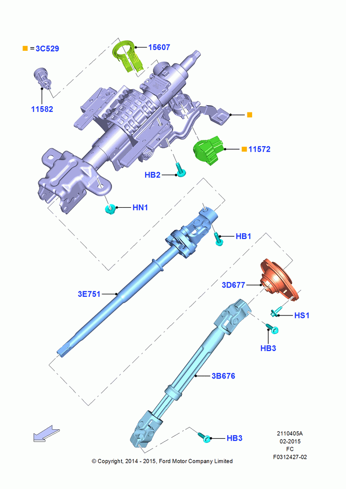 05A - Steering Column, Steering Col-Man Tilt/Tele-Flr Shf; 20/OCT/2014