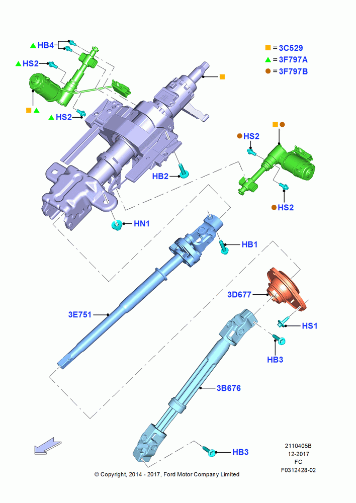 05B - Steering Column, Less Steering Column Lock, Power Tilt Memory Steering Column; 20/OCT/2014