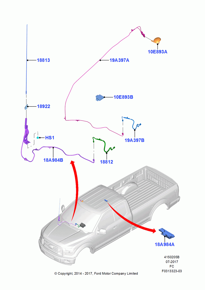 05B - Antenna, With Satellite Radio Reception, With Sync, Sync II; 20/OCT/2014-17/JUL/2017