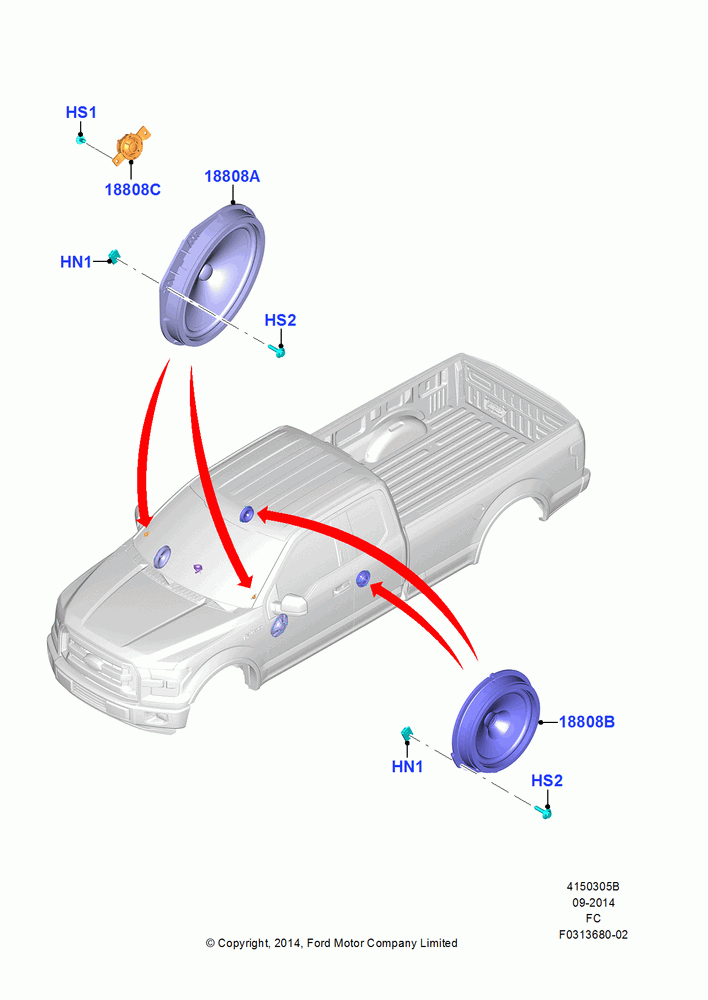 05B - Speakers, Crew Cab, Super Cab, With 6 Speakers; 20/OCT/2014