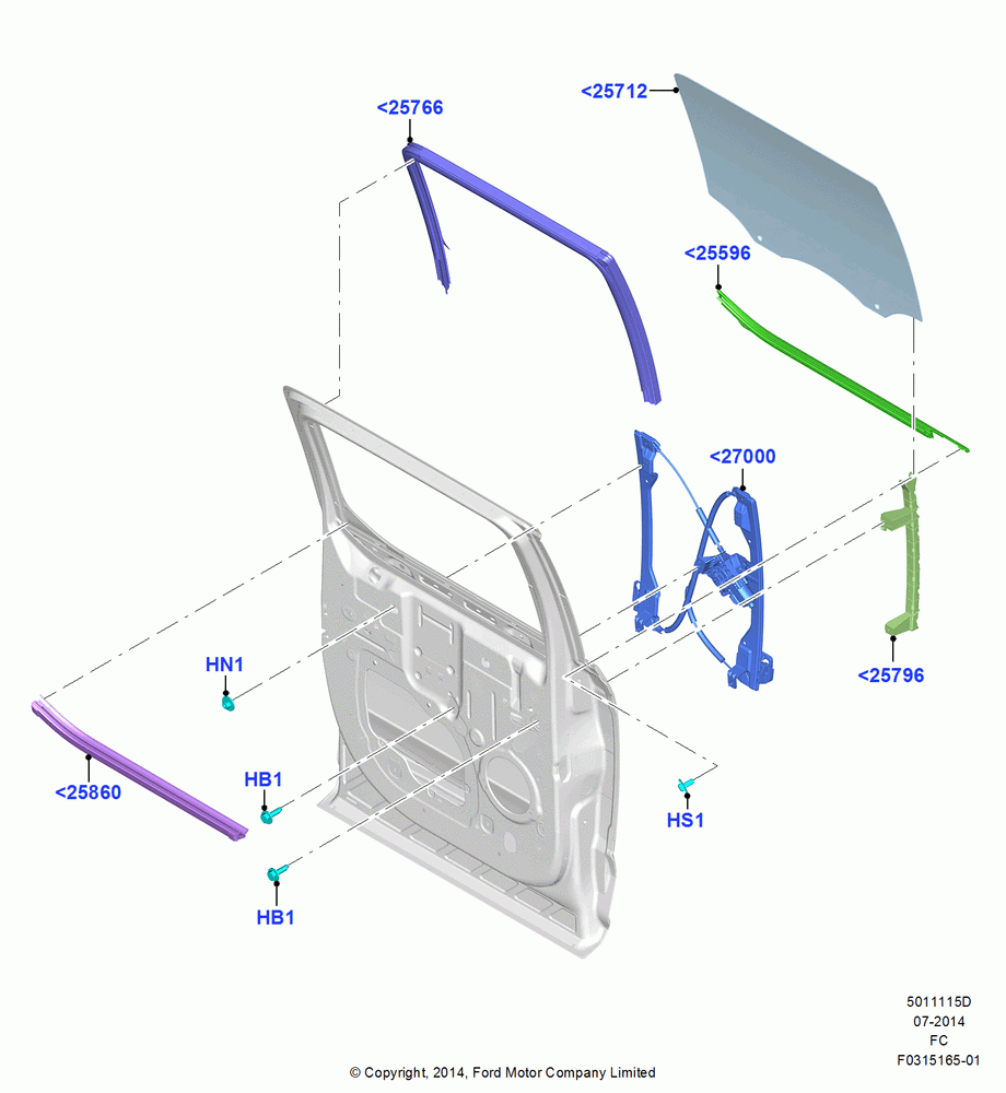 15D - Rear Door Glass and Window Controls, Crew Cab, With Electric Rear Windows; 20/OCT/2014