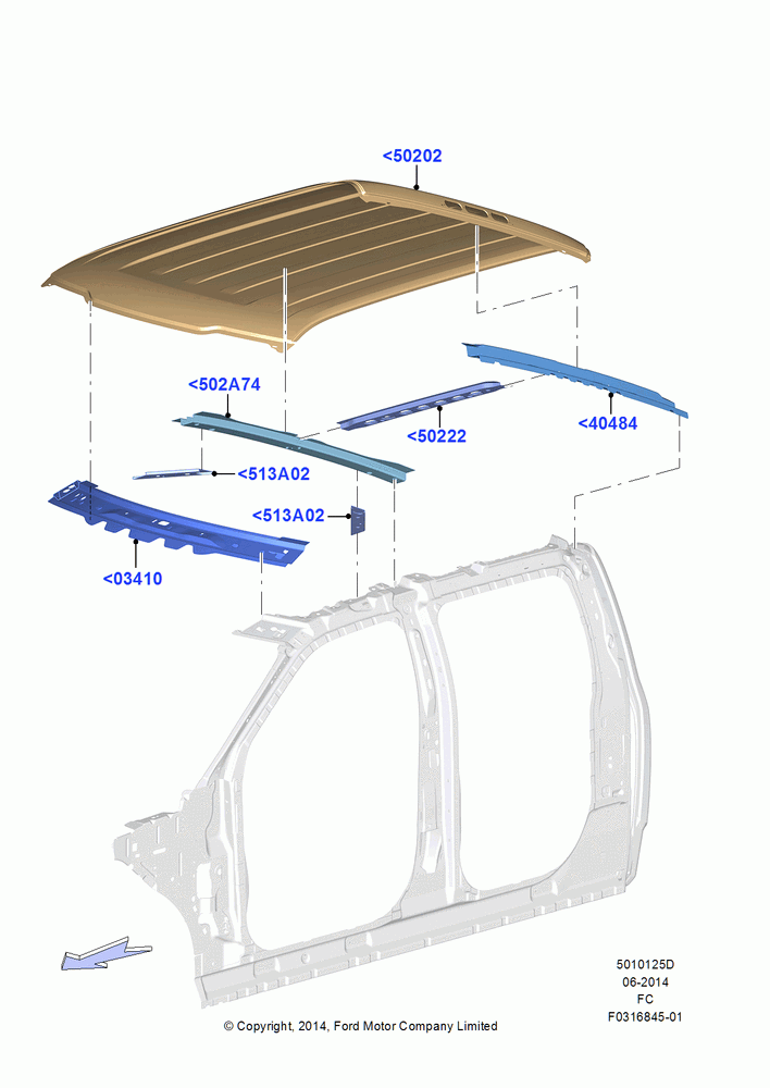 25D - Roof - Sheet Metal, Crew Cab, Less Sun Roof; 20/OCT/2014