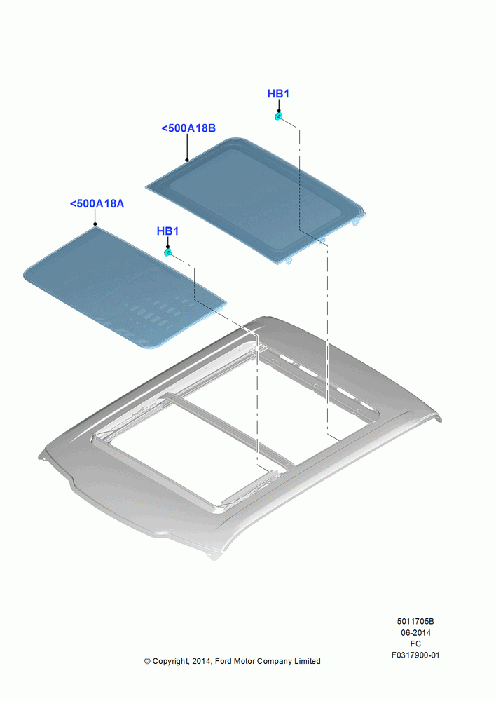 05B - Sliding Roof Panel, VISTA FRT PWR TILT/SLD/FIXD RR; 20/OCT/2014