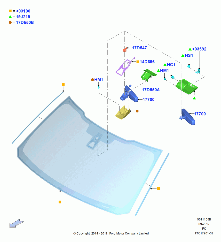 05B - Windshield/Inside Rear View Mirror, With Automatic Windscreen Wiper; 20/OCT/2014