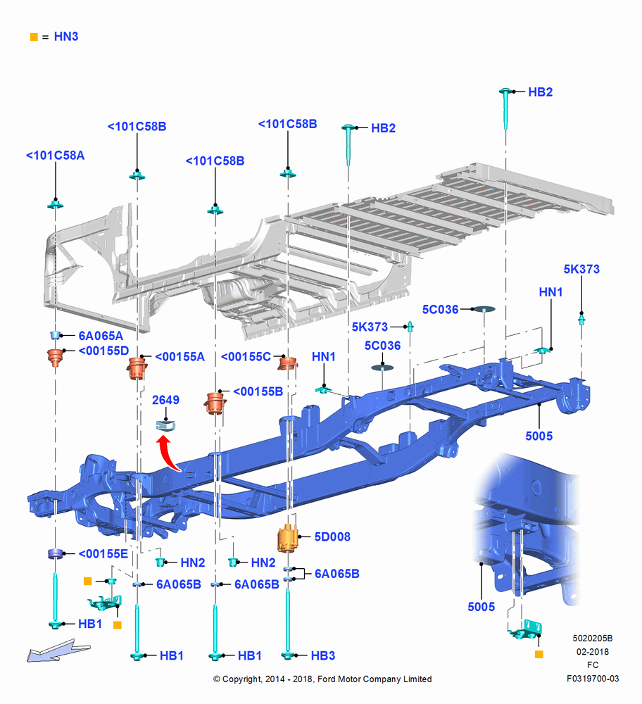 05B - Chassis Frame, Super Cab; 20/OCT/2014-12/OCT/2015
