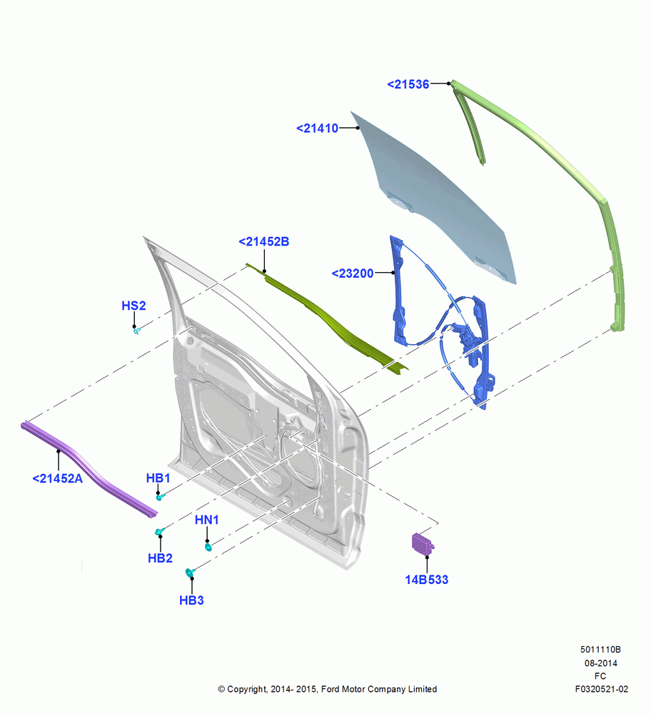 10B - Front Door Glass & Window Controls, With Power Front Windows; 20/OCT/2014