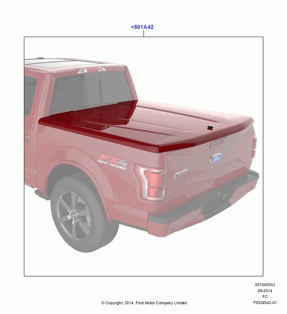 05XJ - Pick Up Box/Tailgate and Tonneau, (+) North American Markets, With 6.5' Styleside Box, Accessory, Hard Painted One Piece Tonneau Covers; 20/OCT/2014