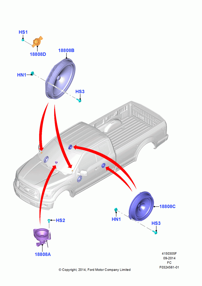 05F - Speakers, Crew Cab, Super Cab, With 7 Speakers; 20/OCT/2014