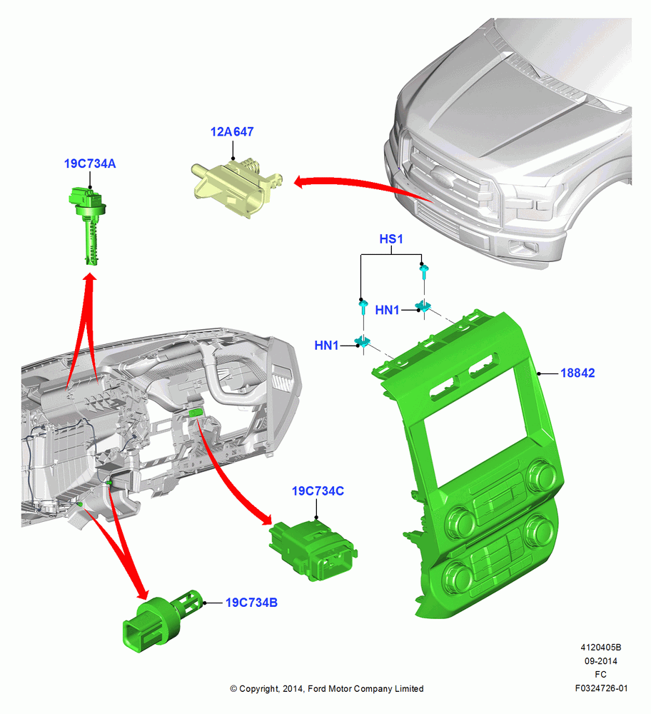 05B - Heater & Air Conditioning Controls, Dual Zone Auto Temp Control A/C; 20/OCT/2014-26/SEP/2016