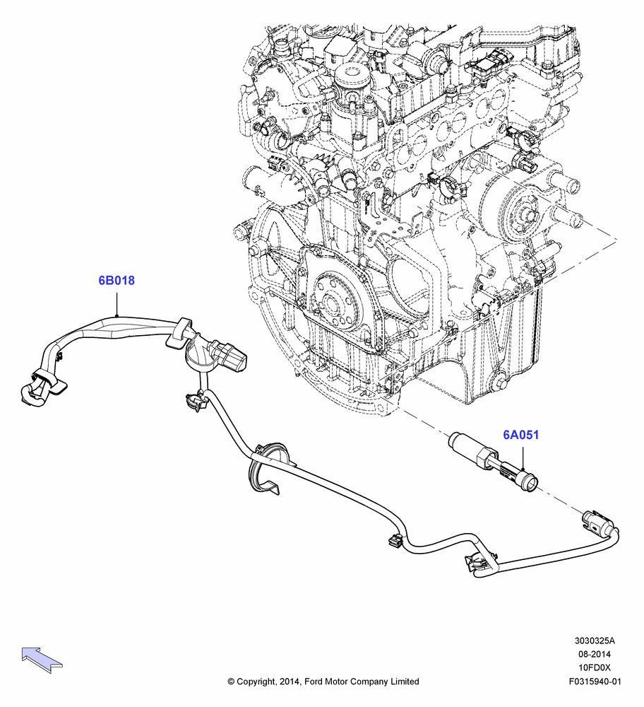 25A - Engine Heater, 1.0L EcoBoost 120PS/125PS/140PS; 15/DEC/2014-04/MAY/2018