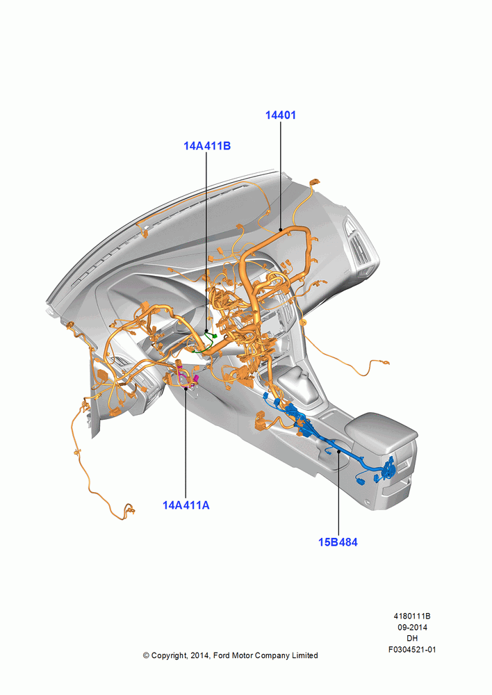 11B - Wiring - Dash And Floor Console; 08/DEC/2014-04/MAY/2018