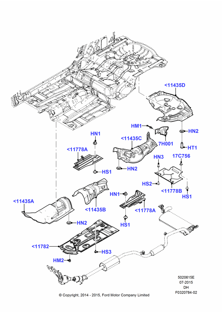 15E - Splash and Heat Shields, Less BEV Version, Heat Shield; 08/DEC/2014-04/MAY/2018