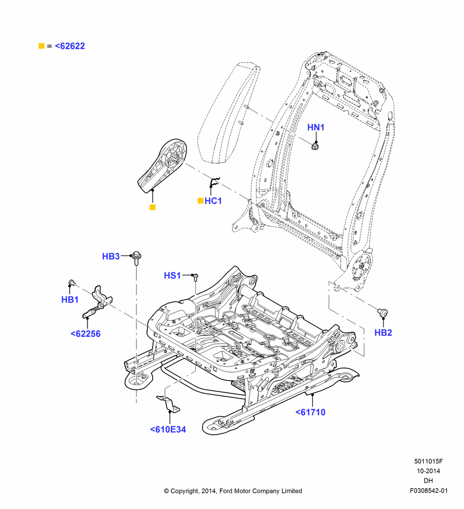 15F - Front Seat Base, Passenger Seat; 08/DEC/2014-04/MAY/2018