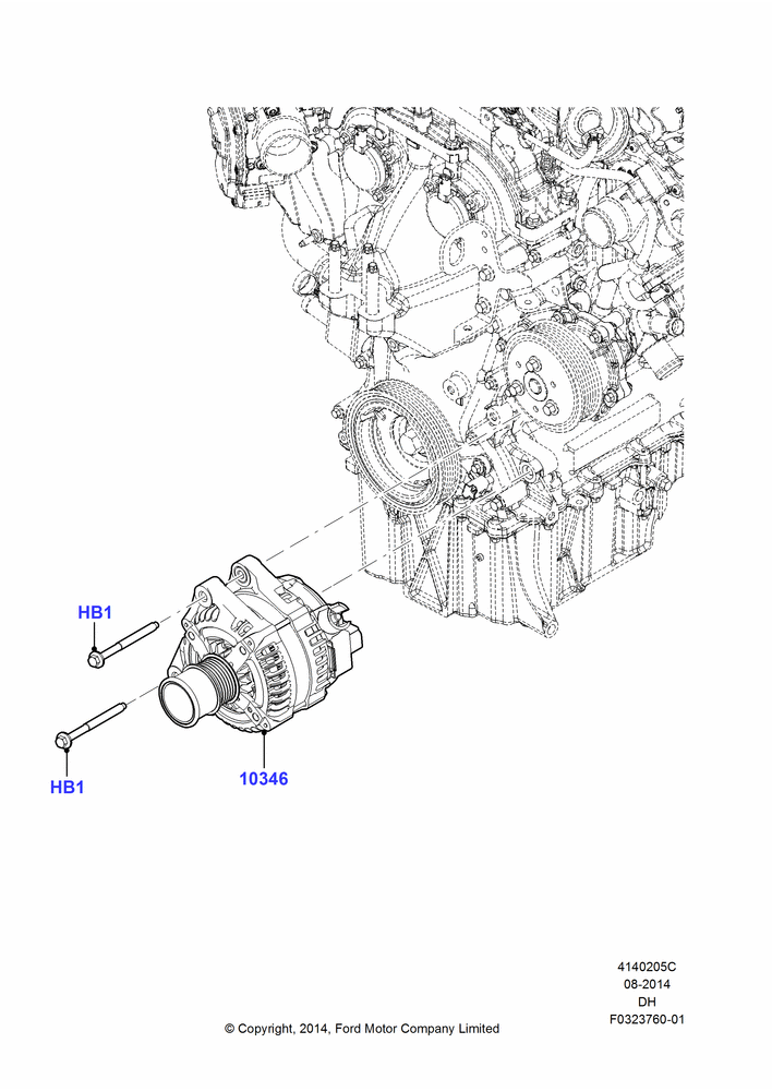 05C - Alternator and Mountings, 1.0L EcoBoost 120PS/125PS/140PS; 15/DEC/2014-04/MAY/2018