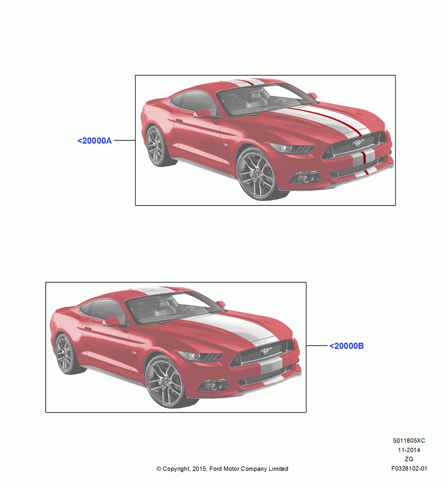 05XC - Stripe Decals, Base, GT, North American Markets, Single Over The Top Stripe Kit, Dual Over The Top Stripe Kit, Accessory Type; 18/AUG/2014-02/OCT/2017