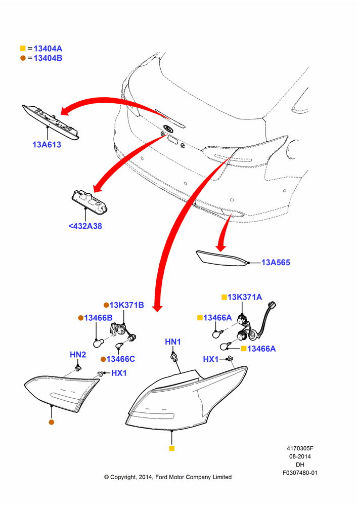 05F - Rear Lamps, 4 Door Sedan; 08/DEC/2014-04/MAY/2018