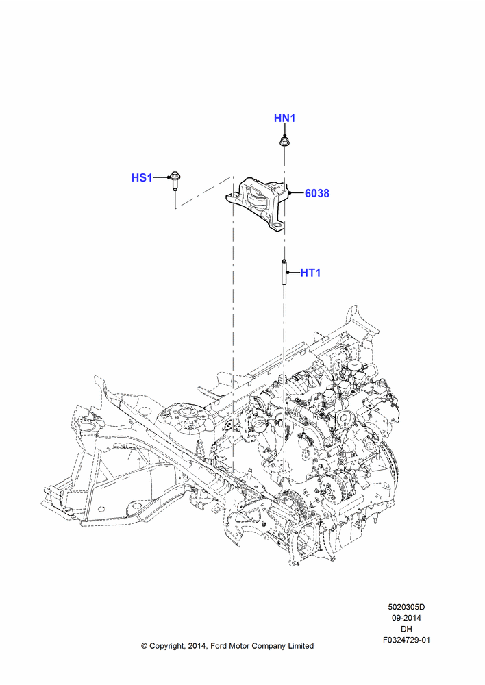 05D - Engine Mounting, 1.0L EcoBoost 120PS/125PS/140PS; 15/DEC/2014-04/MAY/2018