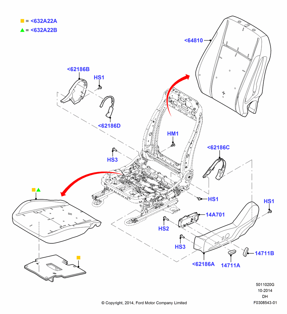 20G - Front Seat Pads/Valances & Heating, Less Temp Control Driver Seat, Less Temp Control Passenger Seat, With Low Back Front Seats; 08/DEC/2014-04/MAY/2018