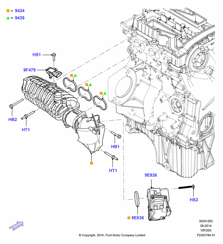 20C - Intake Manifold, 1.0L EcoBoost 120PS/125PS/140PS; 15/DEC/2014-04/MAY/2018