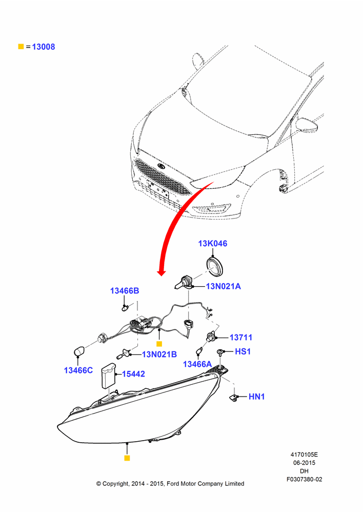 05E - Headlamps and Front Flasher Lamps, With Halogen Headlamp; 08/DEC/2014-04/MAY/2018
