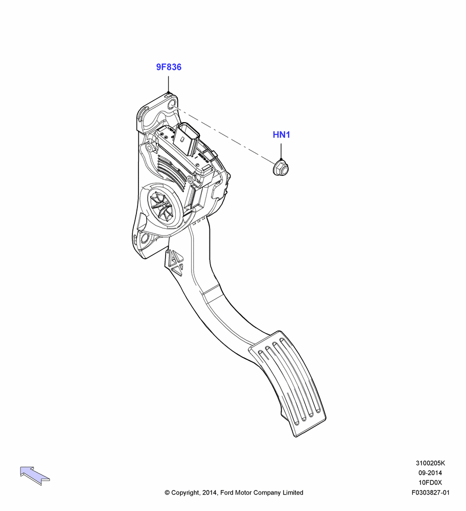 05K - Accelerator/Injection Pump Controls, 1.0L EcoBoost 120PS/125PS/140PS; 15/DEC/2014-04/MAY/2018